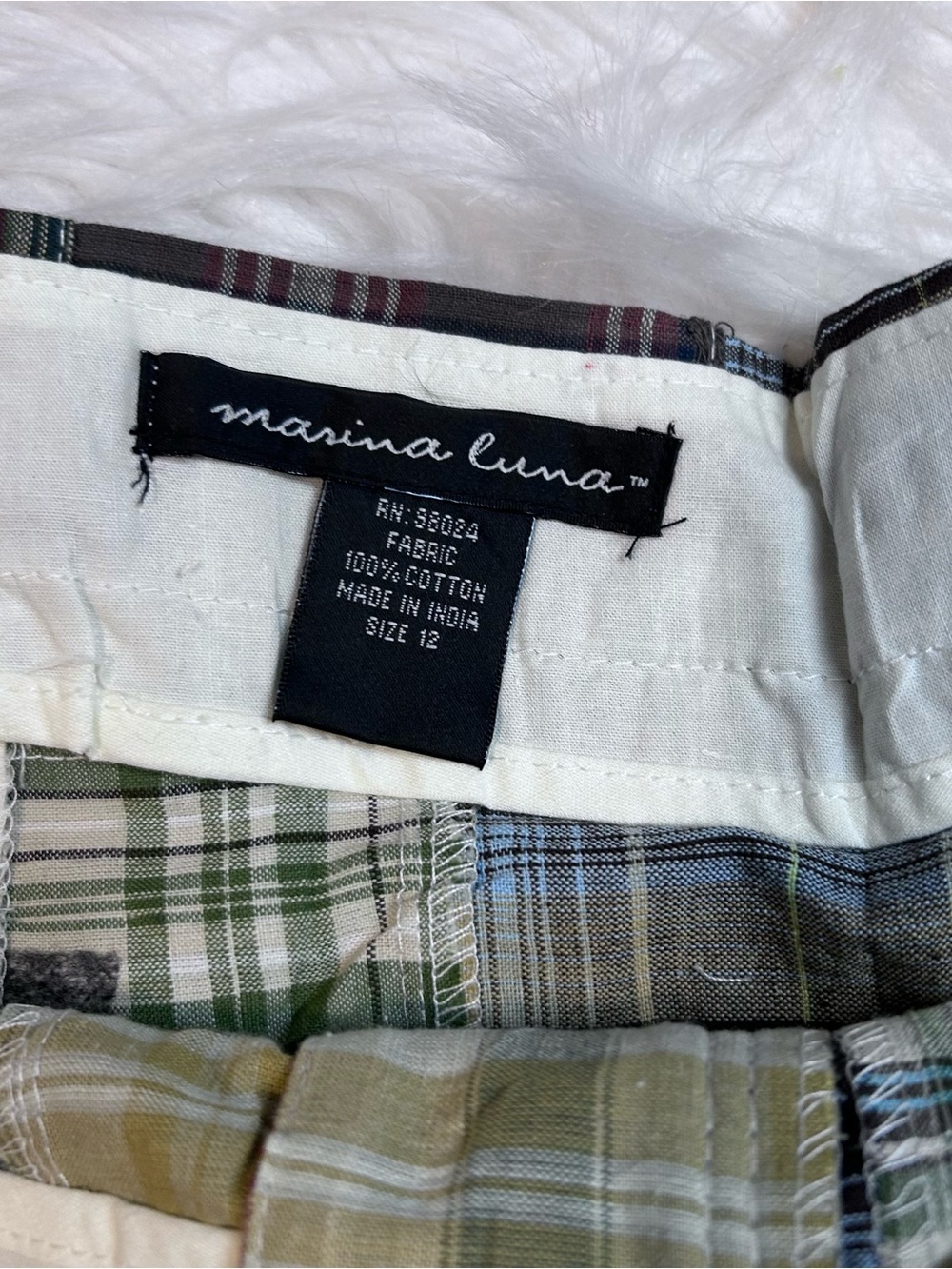 Marina Luna Madras Plaid Patchwork Short Skirt Womens 12 Preppy Golf Casual - Picture 7 of 7